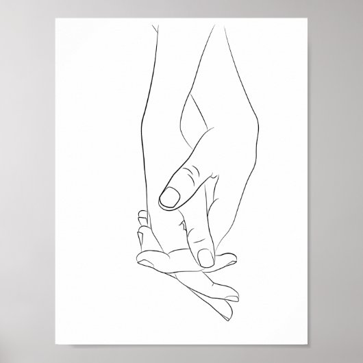 Haltehandschuhe Minimal Line Art Niedlich Einfache Poster (Vorne)