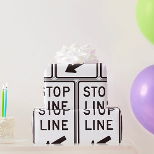 Haltelinien-Straßenschild Geschenkpapier