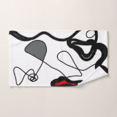 Haltemuster: Abstrakt schwarz, weiß, grau und rot Badhandtuch Set (Handtuch)