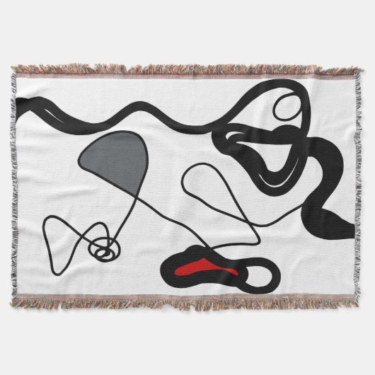 Haltemuster: Abstrakt schwarz, weiß, grau und rot Decke (Vorderseite)