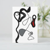 Haltemuster: Abstrakt schwarz, weiß, grau und rot Karte (Stehend Vorderseite)