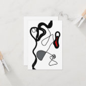 Haltemuster: Abstrakt schwarz, weiß, grau und rot Karte (Vorderseite/Rückseite Beispiel)