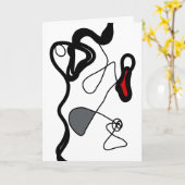 Haltemuster: Abstrakt schwarz, weiß, grau und rot Karte (Gelbe Blume)