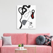 Haltemuster: Abstrakt schwarz, weiß, grau und rot Leinwanddruck (Insitu (Wohnzimmer))