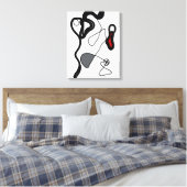 Haltemuster: Abstrakt schwarz, weiß, grau und rot Leinwanddruck (Insitu (Schlafzimmer))