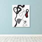 Haltemuster: Abstrakt schwarz, weiß, grau und rot Leinwanddruck (Insitu (Holzboden))