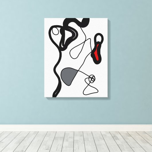 Haltemuster: Abstrakt schwarz, weiß, grau und rot Leinwanddruck (Insitu (Holzboden))