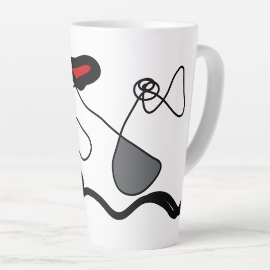 Haltemuster: Abstrakt schwarz, weiß, grau und rot Milchtasse (Rechte Ecke)