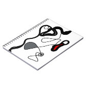 Haltemuster: Abstrakt schwarz, weiß, grau und rot Notizblock (Linke Seite)