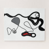 Haltemuster: Abstrakt schwarz, weiß, grau und rot Puzzle (Horizontal)