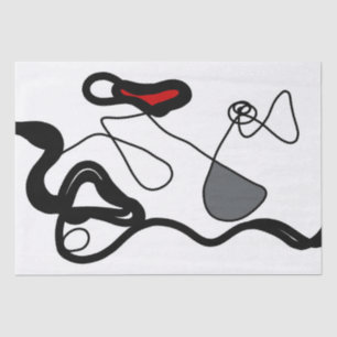 Haltemuster: Abstrakt schwarz, weiß, grau und rot Seidenpapier