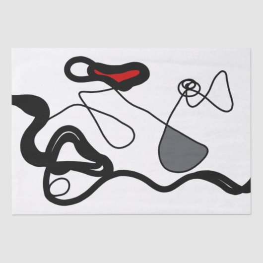 Haltemuster: Abstrakt schwarz, weiß, grau und rot Seidenpapier (Vorderseite)