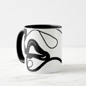 Haltemuster: Abstrakt schwarz, weiß, grau und rot Tasse (Vorderseite Links)