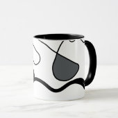 Haltemuster: Abstrakt schwarz, weiß, grau und rot Tasse (VorderseiteRechts)