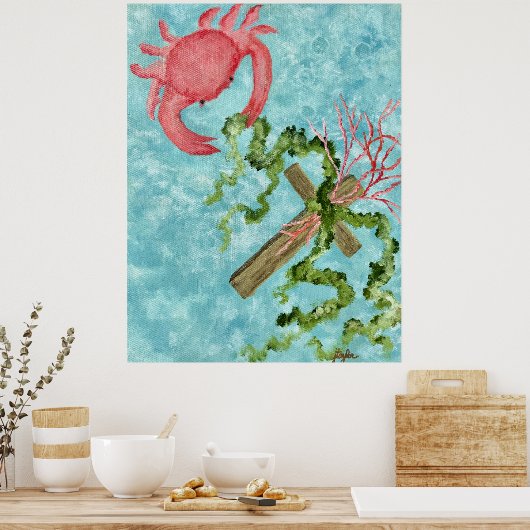 Halten am Kreuz Poster (Küche)