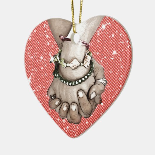 Halten der Hände Keramik Ornament (Links)