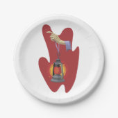 Halten einer Laterne Pappteller (Vorderseite)