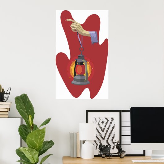 Halten einer Laterne Poster (Heimbüro)