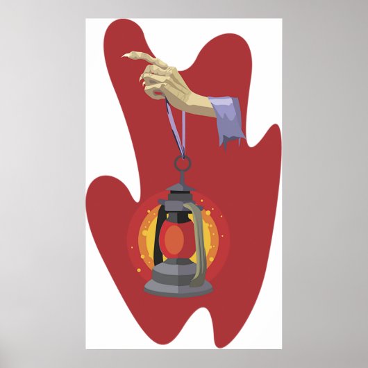Halten einer Laterne Poster (Vorne)