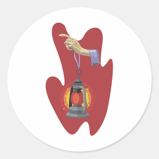 Halten einer Laterne Runder Aufkleber (Vorderseite)