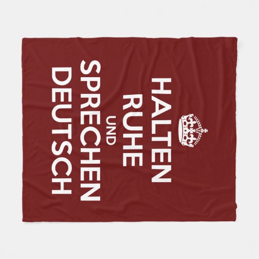 Halten Ruhe und SpæDeutsch Fleecedecke (Vorderseite (Horizontal))