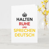 Halten Ruhe und SpæDeutsch Karte (Gelbe Blume)
