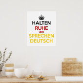 Halten Ruhe und SpæDeutsch Poster (Küche)