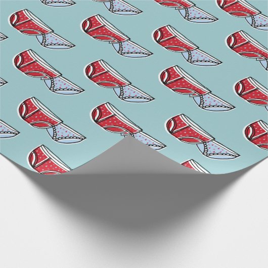 Halten Sie an das Wrapping Paper von Santa Underwe Geschenkpapier (Ecke)