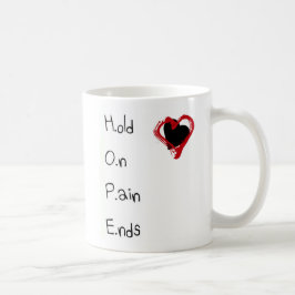 Halten Sie an den Schmerz-Enden Kaffeetasse