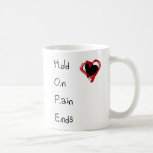 Halten Sie an den Schmerz-Enden Kaffeetasse