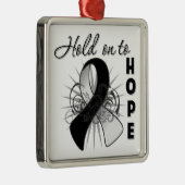 Halten Sie an der Hoffnung - Karzinoid-Krebs Silbernes Ornament (Rechts)