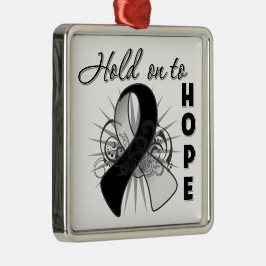 Halten Sie an der Hoffnung - Karzinoid-Krebs Silbernes Ornament (Rechts)