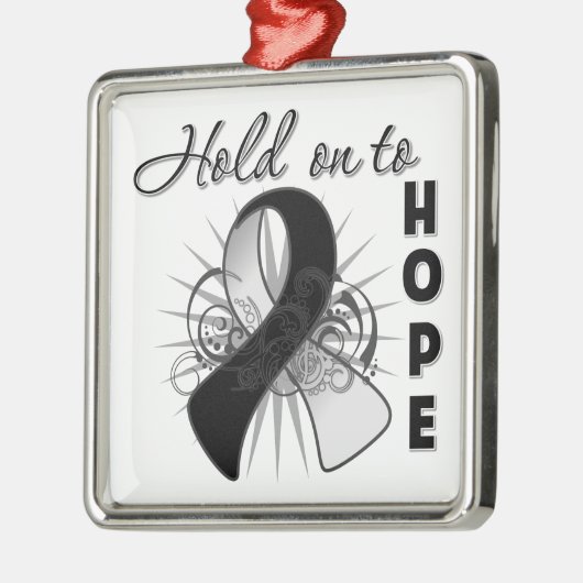 Halten Sie an der Hoffnung - Karzinoid-Krebs Silbernes Ornament (Links)