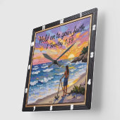 Halten Sie an Ihren Glauben 1 Timothy 1:19 Quadratische Wanduhr (Winkel)