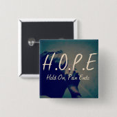 Halten Sie auf Schmerz-Enden HOFFNUNGS-Knopf Button (Vorne & Hinten)