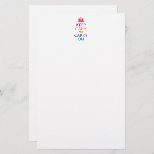 HALTEN SIE CALM UND TRAGEN SIE AUF mehrfarbig AUF Briefpapier (Vorne/Hinten)