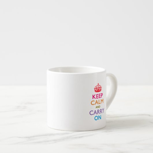 HALTEN SIE CALM UND TRAGEN SIE AUF mehrfarbig AUF Espressotasse (Vorderseite Rechts)