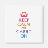 HALTEN SIE CALM UND TRAGEN SIE AUF mehrfarbig AUF Magnet (Vorne)