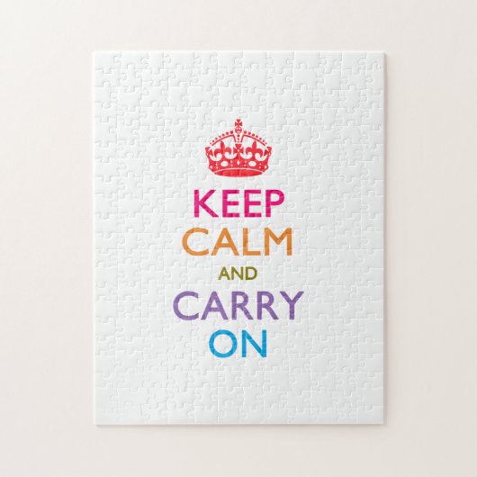 HALTEN SIE CALM UND TRAGEN SIE AUF mehrfarbig AUF Puzzle (Vertikal)