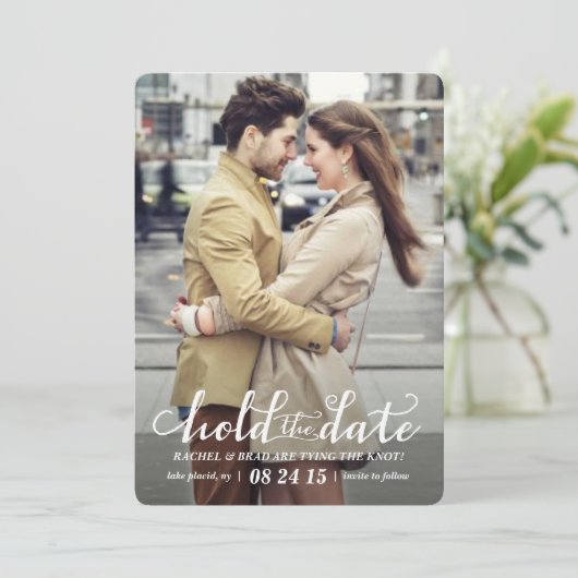 Halten Sie das Foto Datum Save the Date. Date (Stehend Vorderseite)