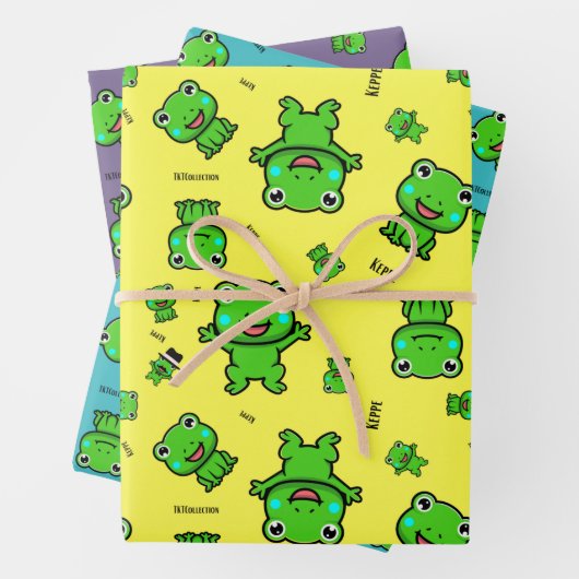 Halten Sie das Froschumpfpapier fest Geschenkpapier Set (Beispiel)