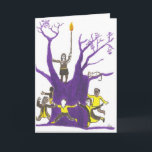 Halten Sie das Licht für Hannuka hoch Feiertagskarte<br><div class="desc">Tanzen um den Baum. Mädchen auf die Oberseite,  die ein Licht hält</div>