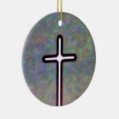 Halten Sie das Licht innerhalb des Kreuzes Keramik Ornament (Rechts)