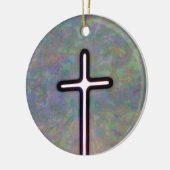 Halten Sie das Licht innerhalb des Kreuzes Keramik Ornament (Links)