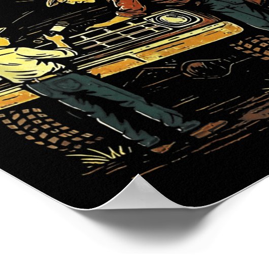 Halten Sie das Licht noch Buddy Funny Mechanic Poster (Ecke)