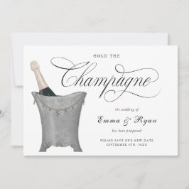 Halten Sie den Champagner Postpone Hochzeitstag än Ankündigung