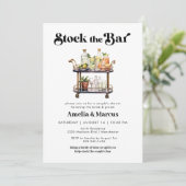 Halten Sie den Polterabend des Bar fest Einladung (Stehend Vorderseite)