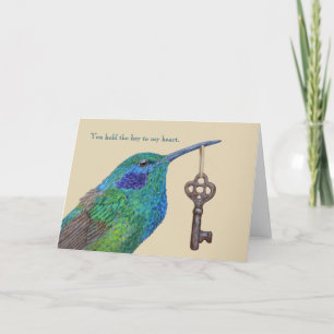 Halten Sie den Schlüssel an meiner Herzkarte Karte