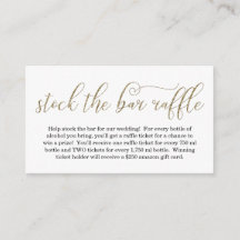Halten Sie die Einladung zur Bar Raffle Card Brida