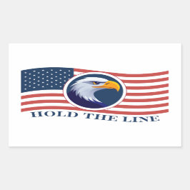 Halten Sie die Linie, amerikanische Flagge und Adl Rechteckiger Aufkleber